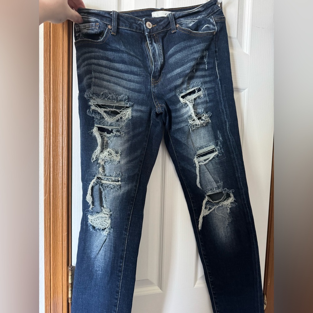 Distressed Blue Jeans